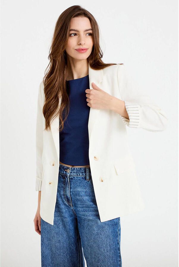 Cache regular blazer ecru