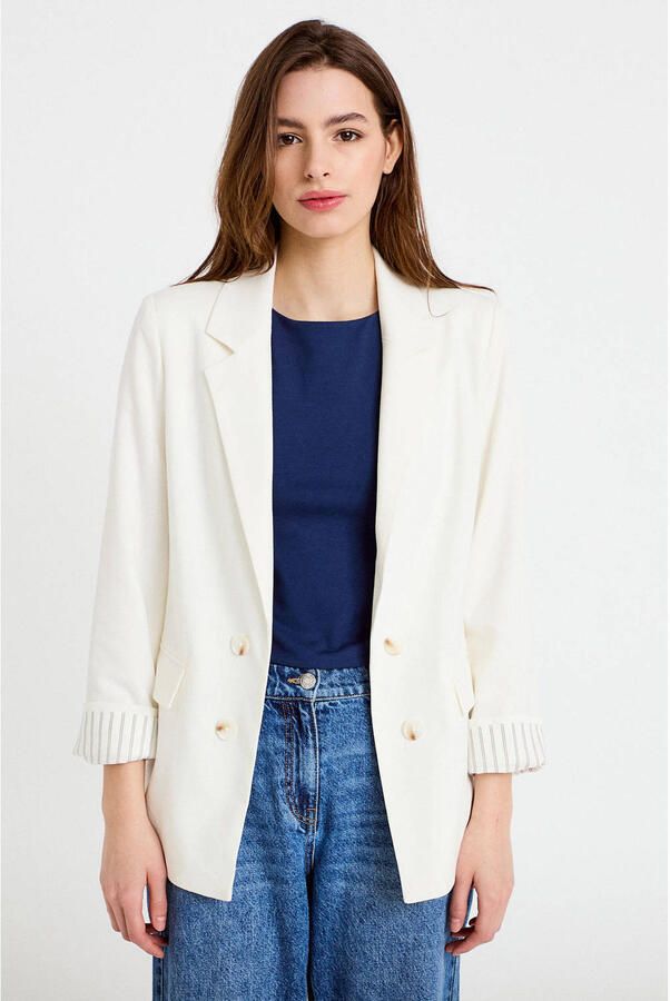 Cache regular blazer ecru - Foto 3