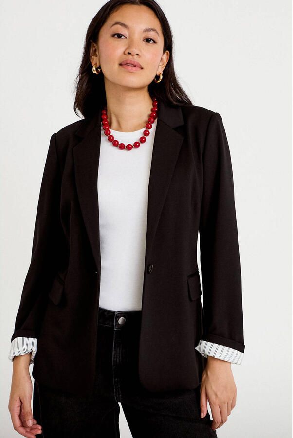 Cache regular fit blazer zwart