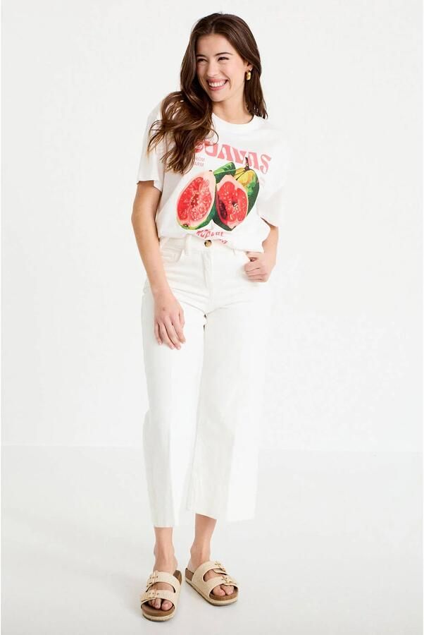 Cache regular fit cropped jeans wit - Foto 2