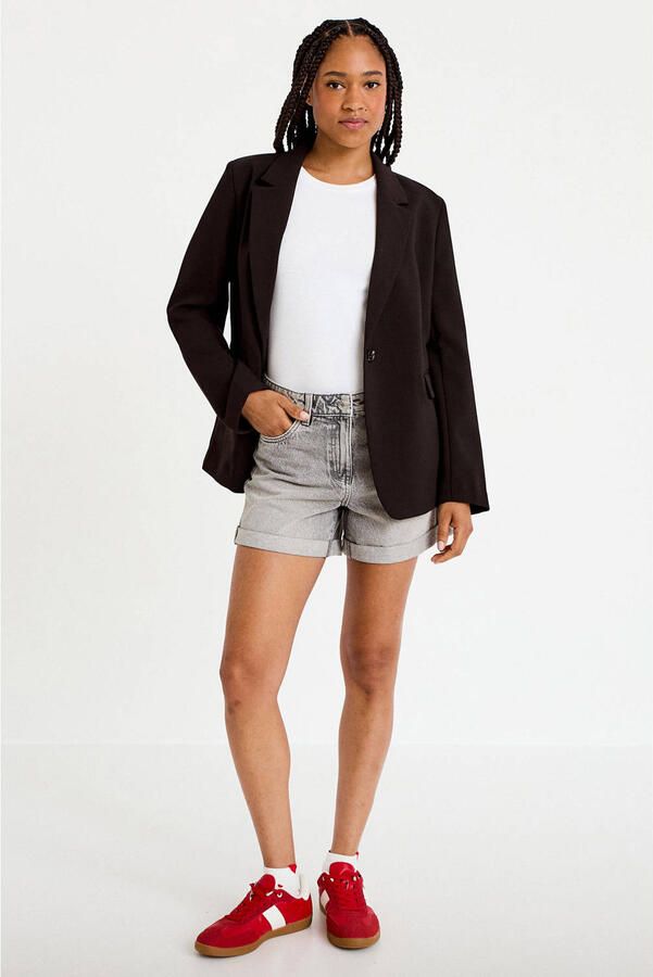 Cache regular high waist short grey denim - Foto 3