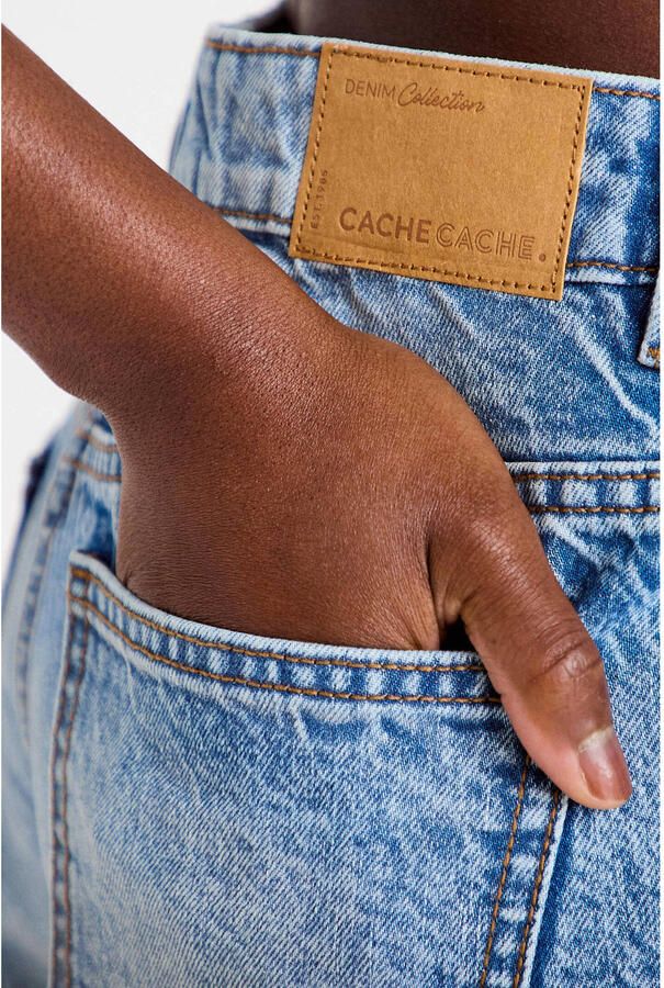 Cache regular high waist short medium blue denim - Foto 2