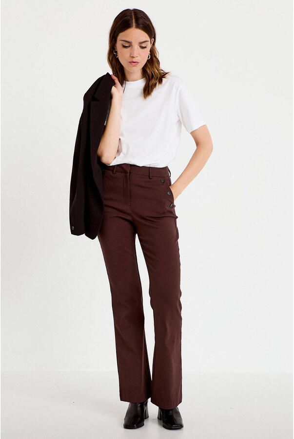 Cache regular waist bootcut casual broek donkerbruin - Foto 2