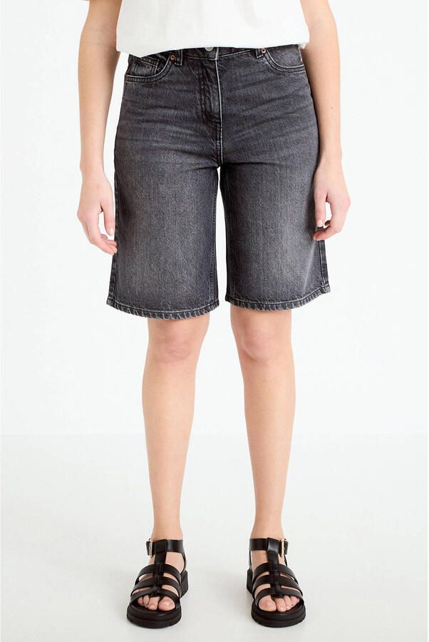 Cache regular waist denim short black - Foto 2