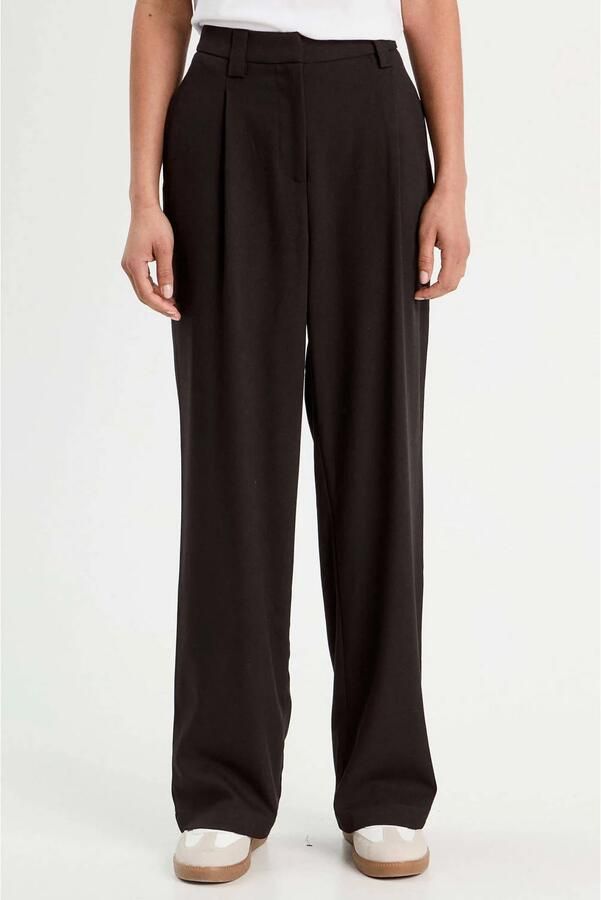 Cache regular waist pantalon zwart