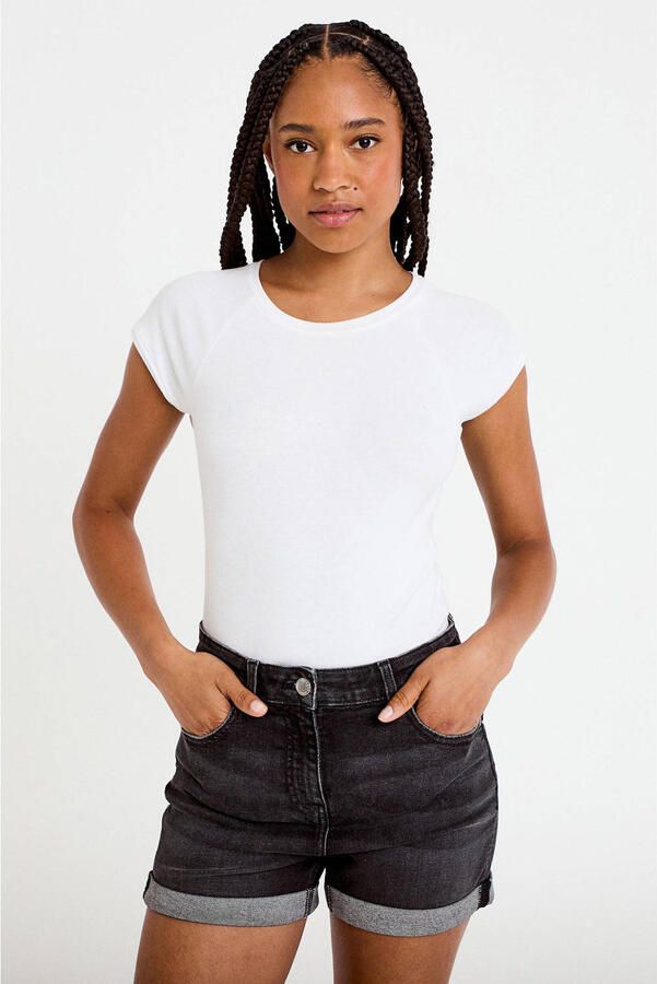 Cache regular waist short black denim - Foto 3