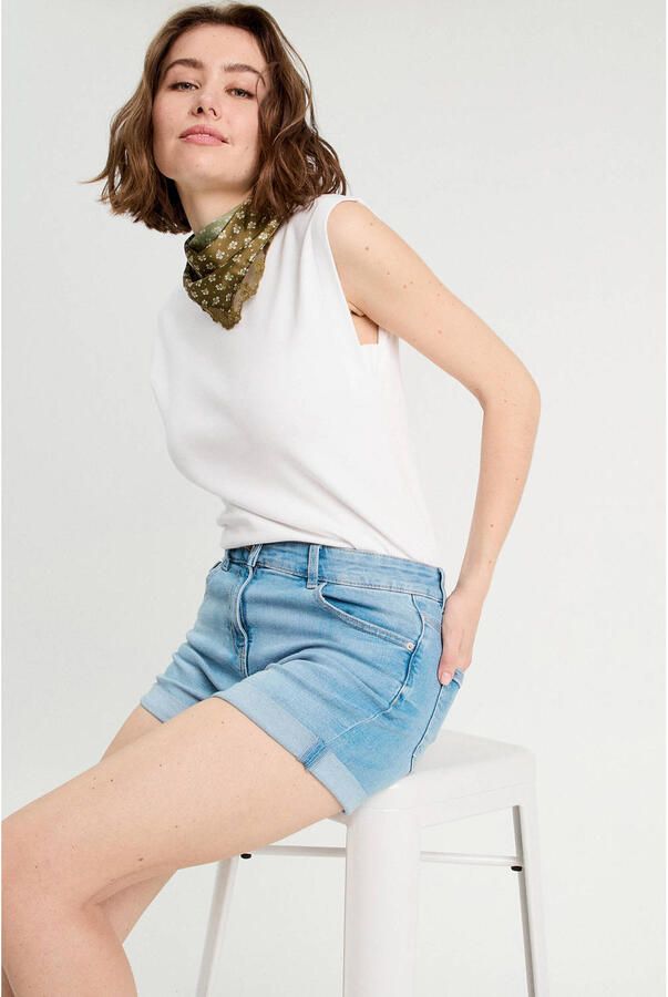 Cache regular waist short light blue denim - Foto 2