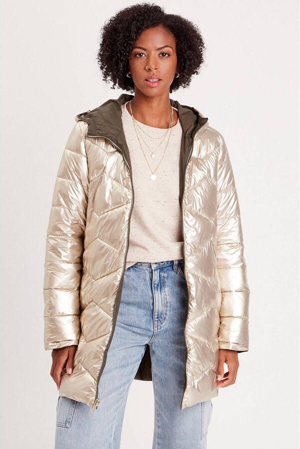 Cache reversible jas kaki goud