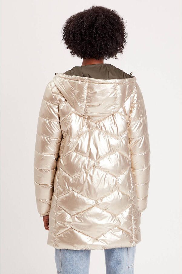 Cache reversible jas kaki goud - Foto 3