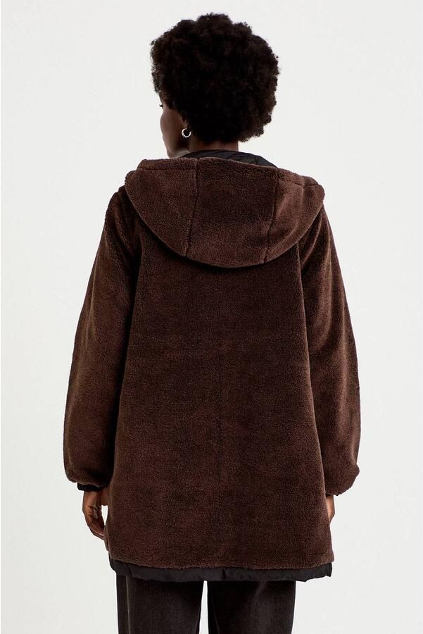 Cache reversible jas met teddy details zwart - Foto 3