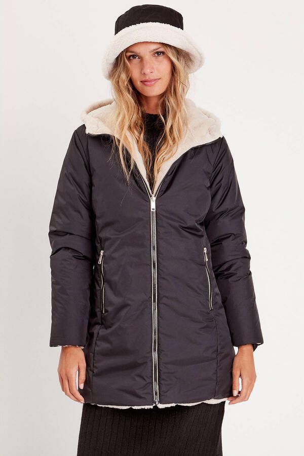 Cache reversible winterjas zwart