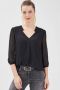 Cache semi-transparante blousetop met textuur zwart - Thumbnail 1