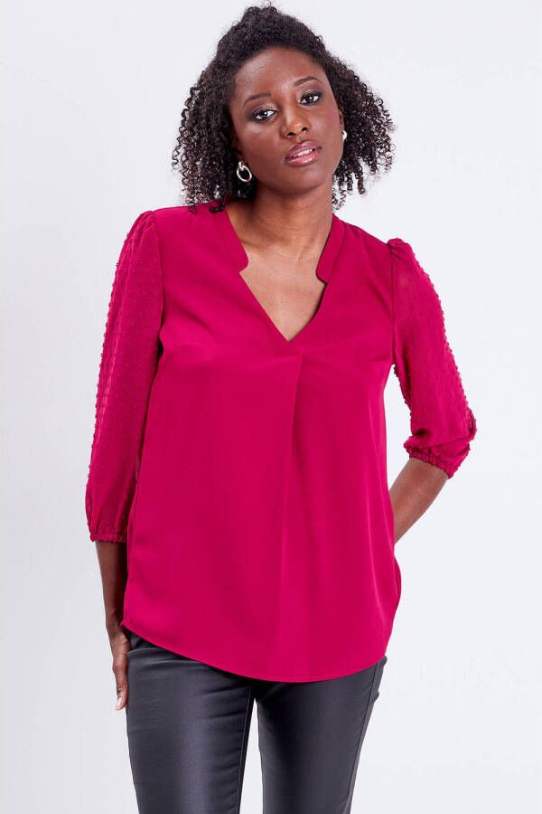 Cache semi-transparante top met textuur rood