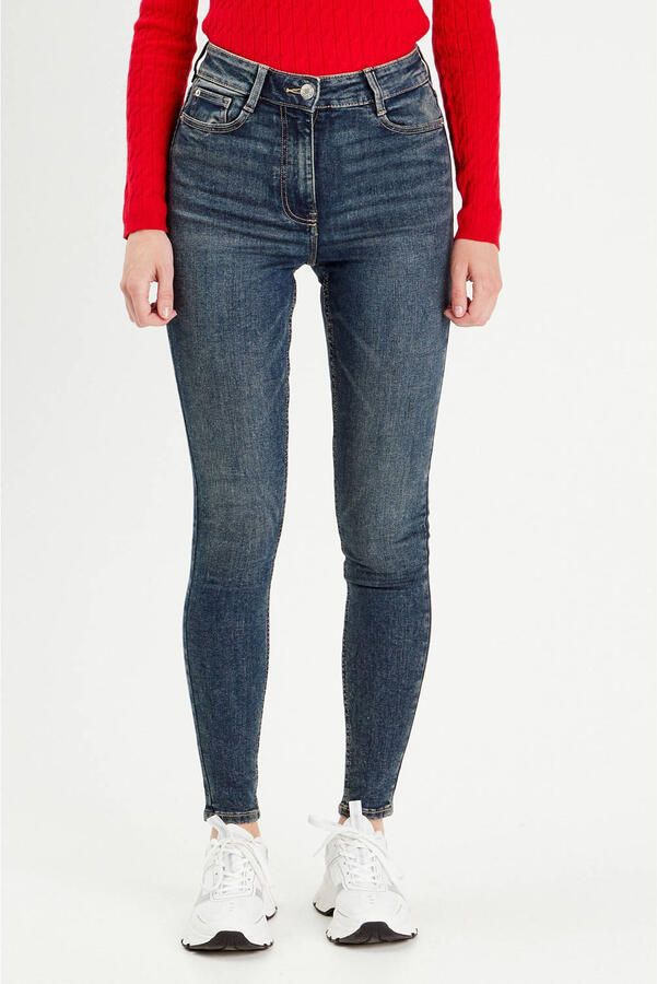 Cache skinny jeans dark blue denim
