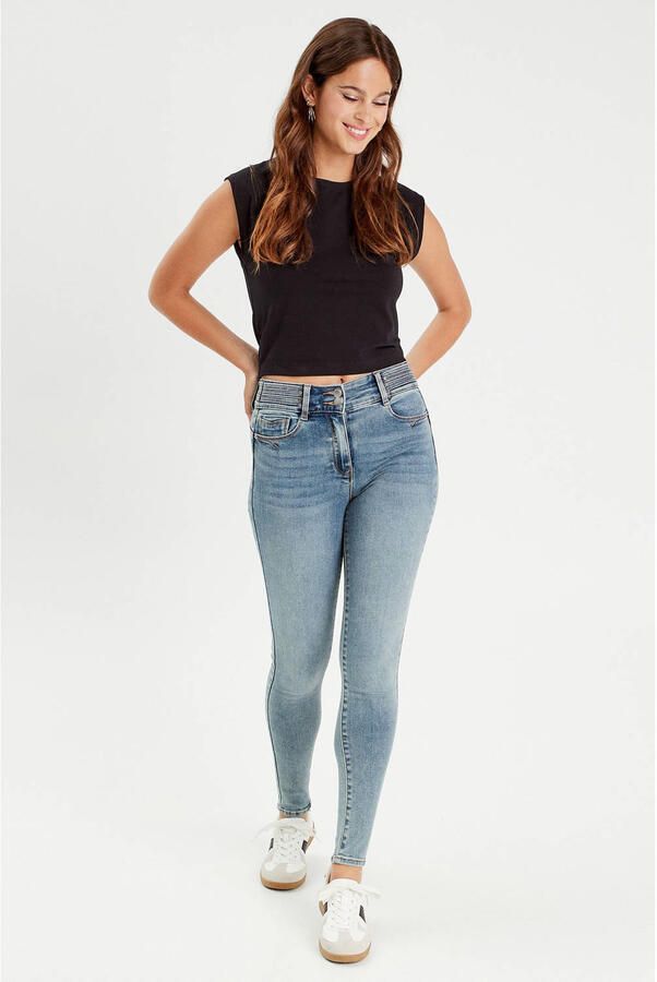 Cache skinny jeans light blue denim - Foto 3