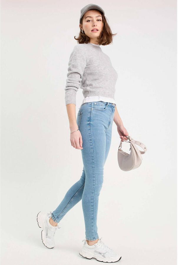 Cache skinny jeans light blue denim - Foto 3