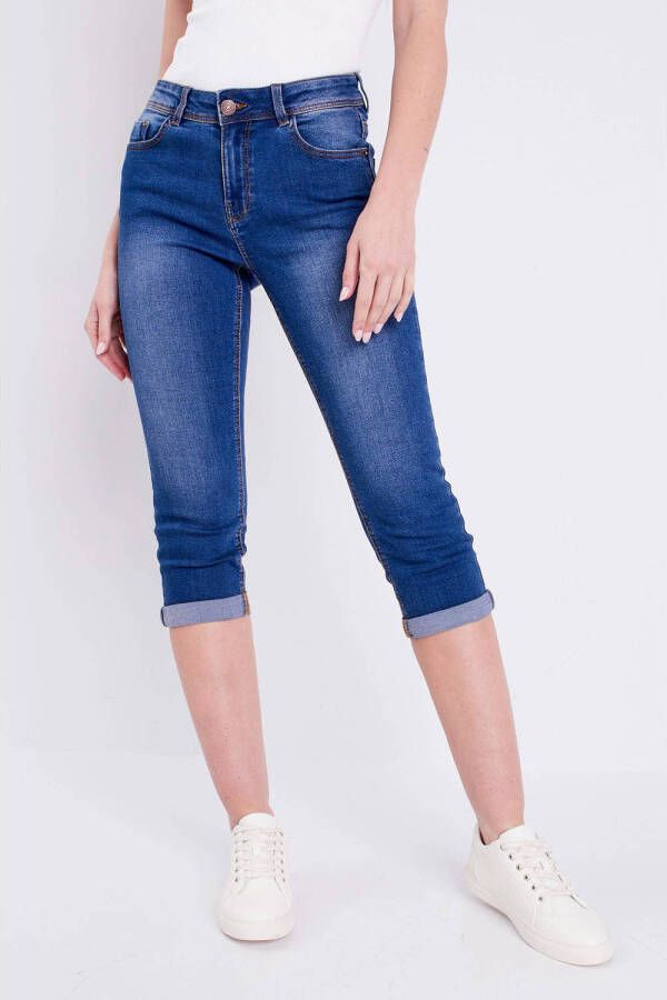 Cache slim fit capri jeans dark blue