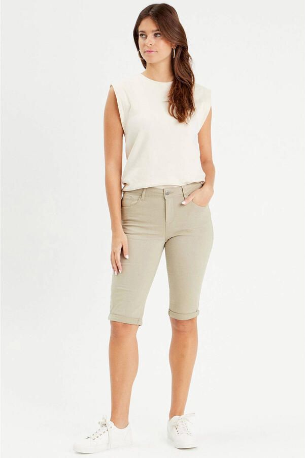 Cache slim fit denim short kaki - Foto 3