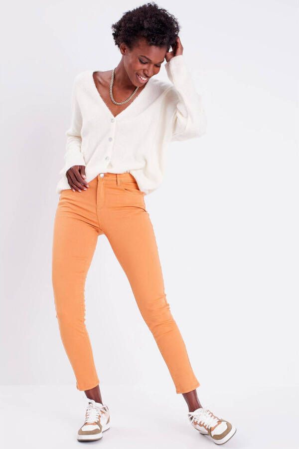 Cache slim fit jeans oranje