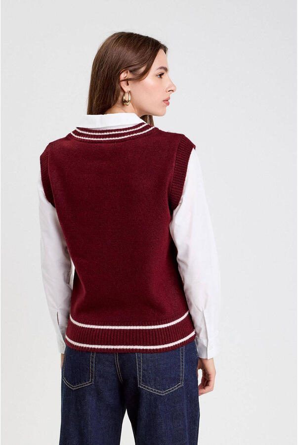 Cache spencer met blouse inzet donkerrood - Foto 3