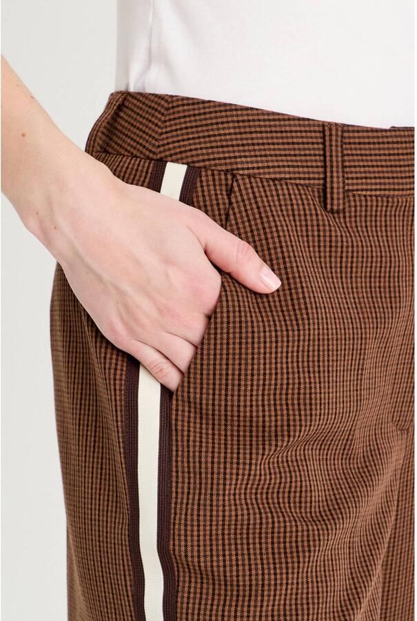 Cache straight high waist broek donkerbruin - Foto 2