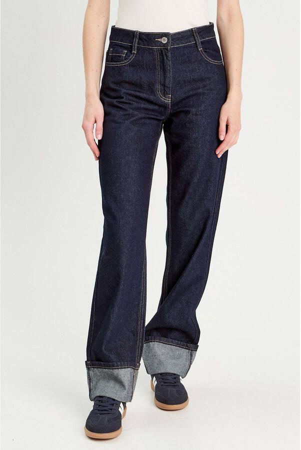 Cache straight leg jeans dark blue denim