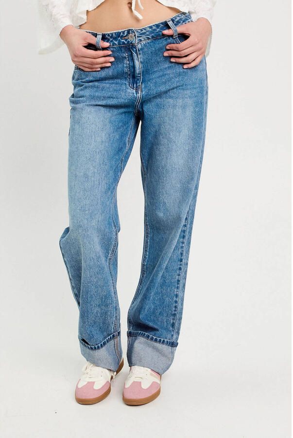 Cache straight leg jeans medium blue denim