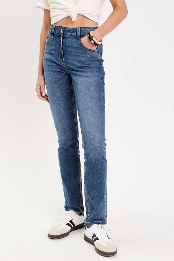 Cache straight leg jeans medium blue denim