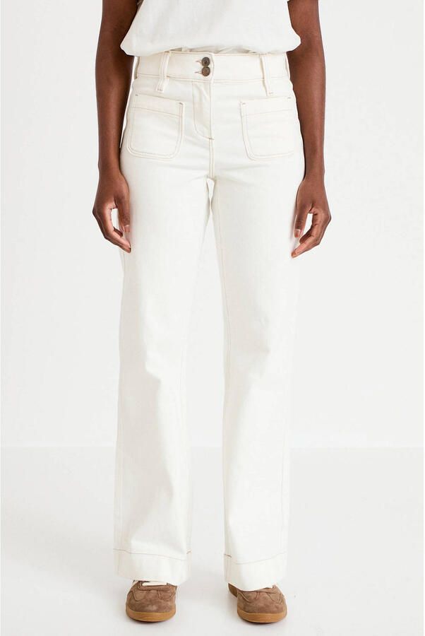 Cache straight leg jeans wit