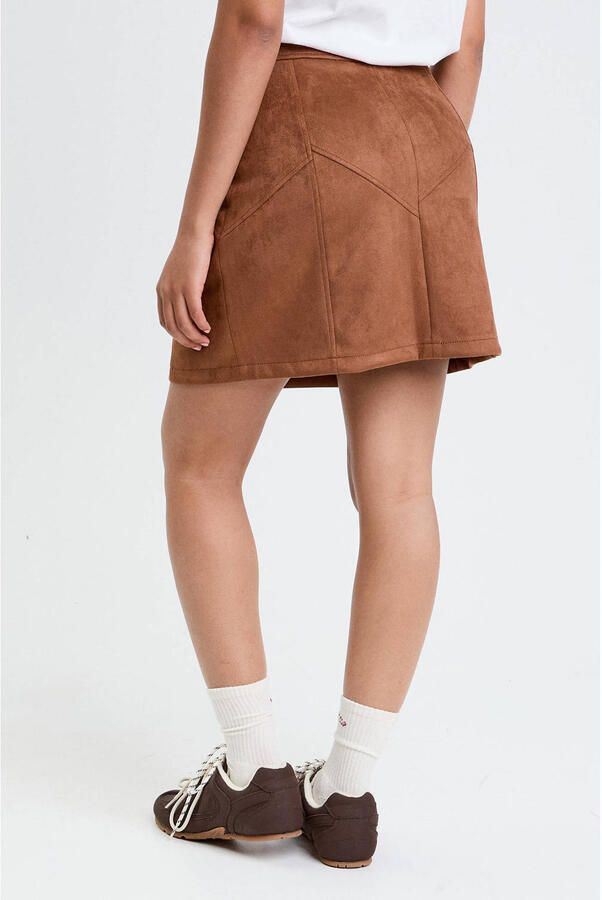 Cache suede korte rok camel - Foto 3