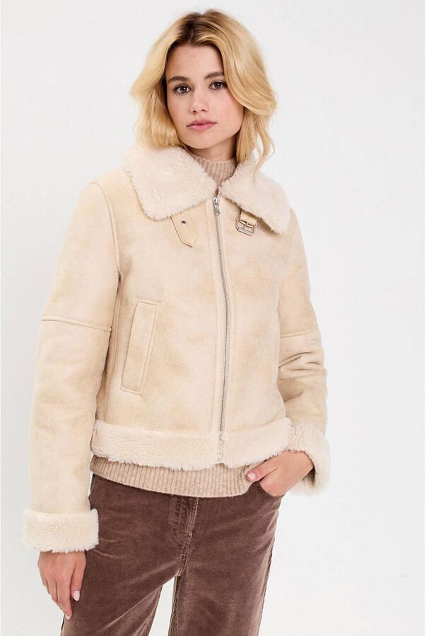 Cache suede winterjas zand