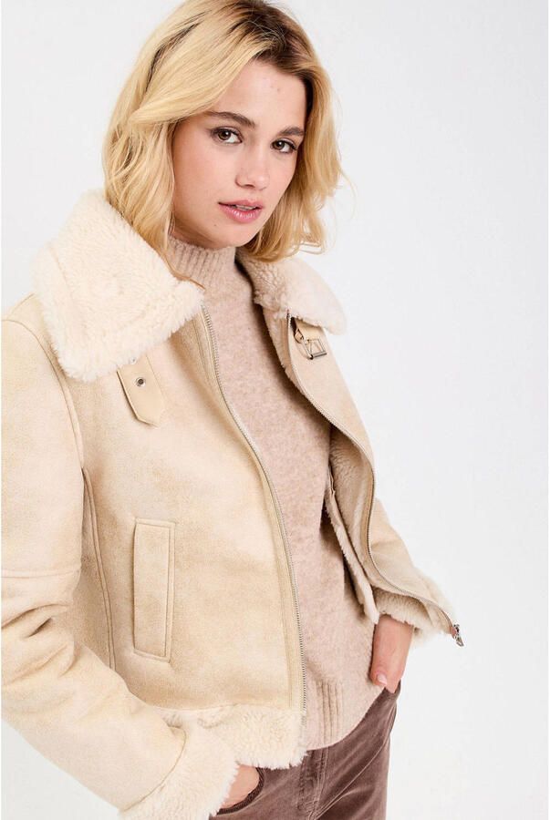 Cache suede winterjas zand - Foto 2