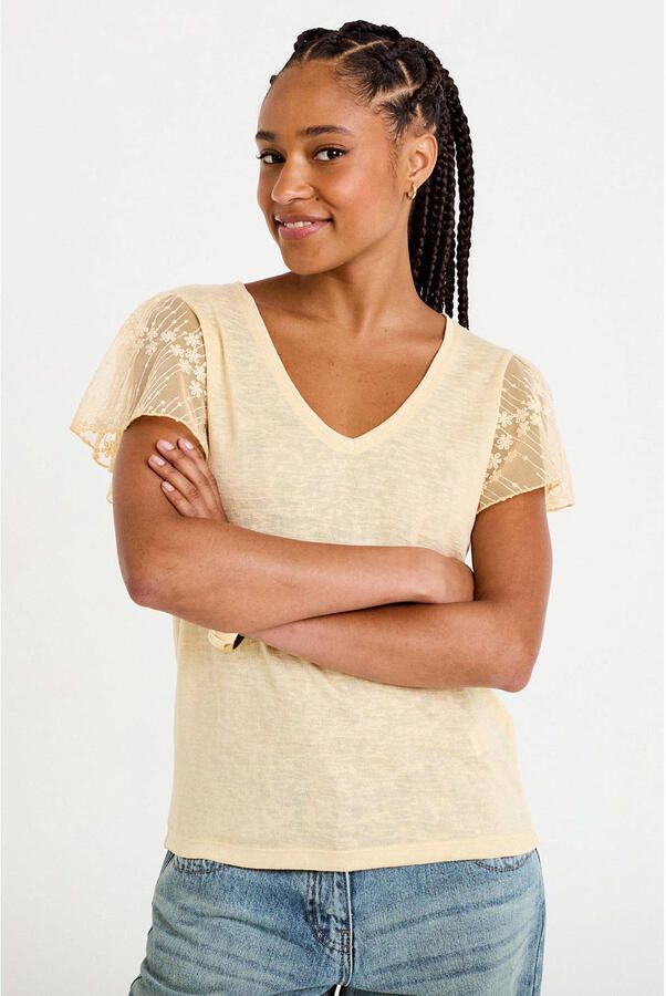 Cache T-shirt geel