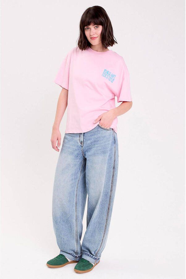 Cache T-shirt met backprint lichtroze - Foto 3
