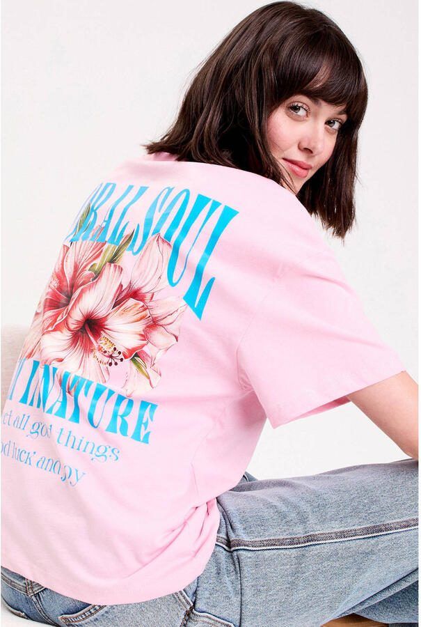 Cache T-shirt met backprint lichtroze - Foto 2