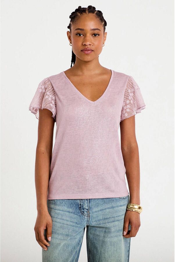 Cache T-shirt oudroze