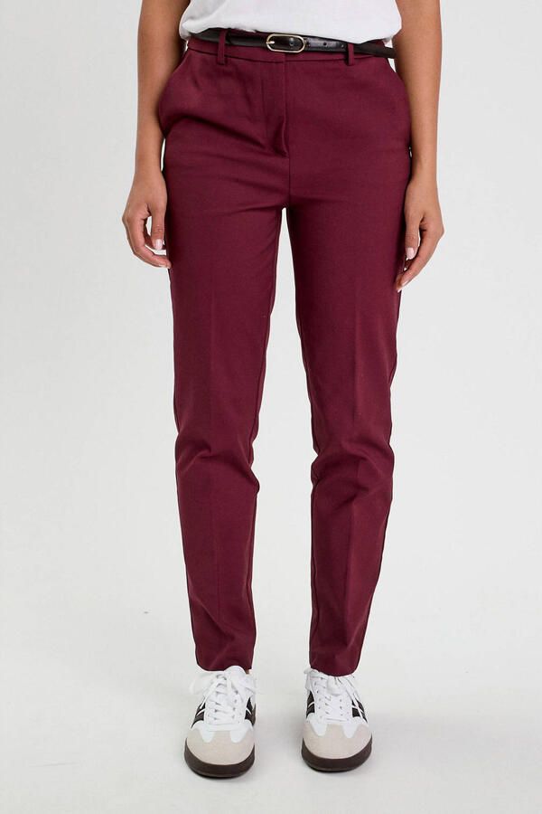Cache tapered high waist pantalon donkerrood