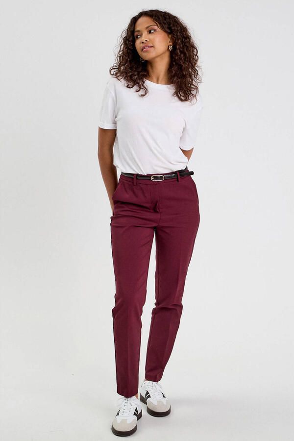 Cache tapered high waist pantalon donkerrood - Foto 3