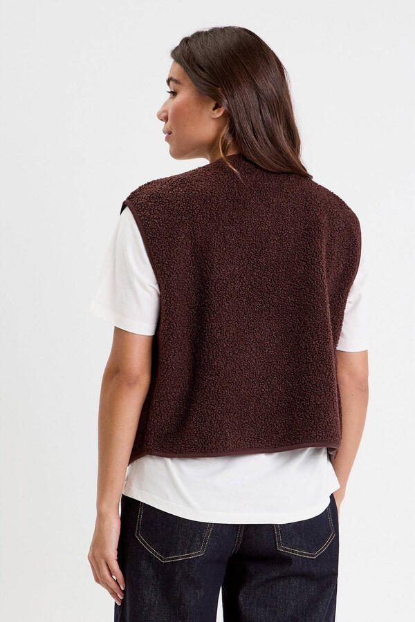 Cache teddy gilet donkerbruin - Foto 2