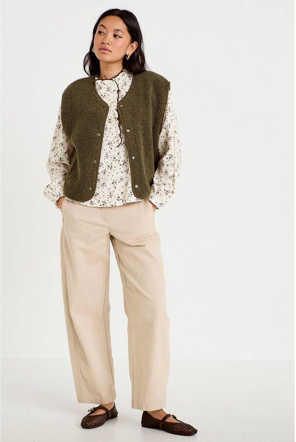 Cache teddy gilet donkergroen