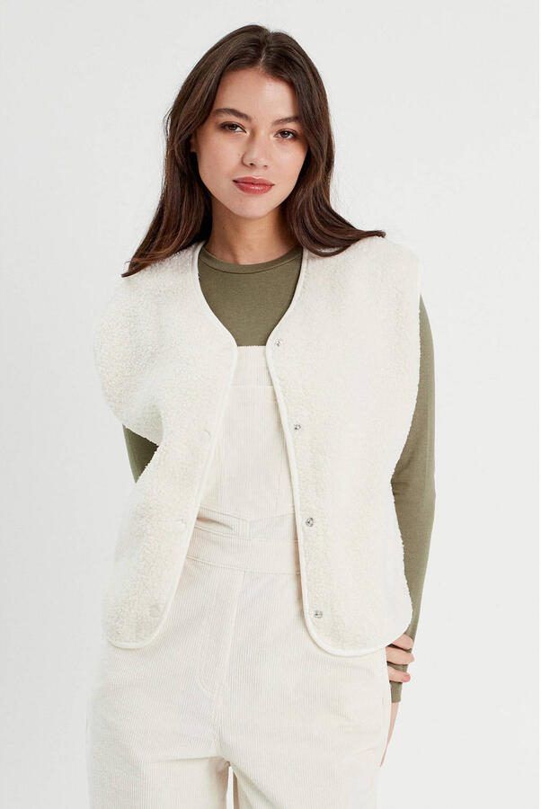 Cache teddy gilet ecru - Foto 2
