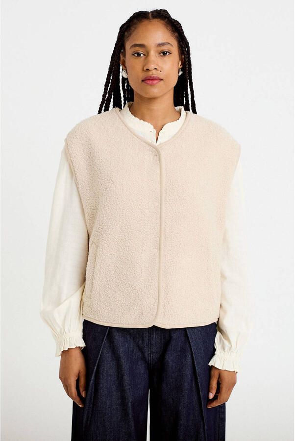 Cache teddy gilet ecru - Foto 2
