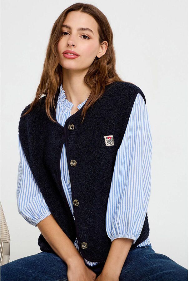 Cache teddy gilet marineblauw