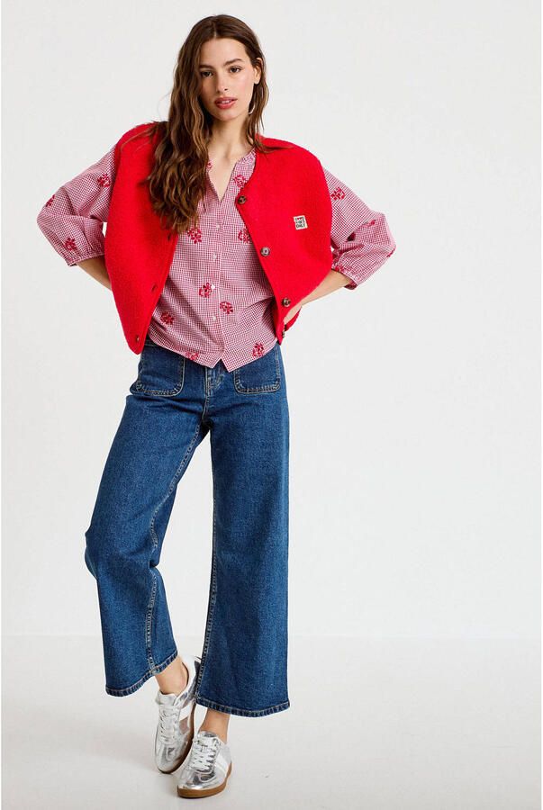 Cache teddy gilet rood - Foto 2