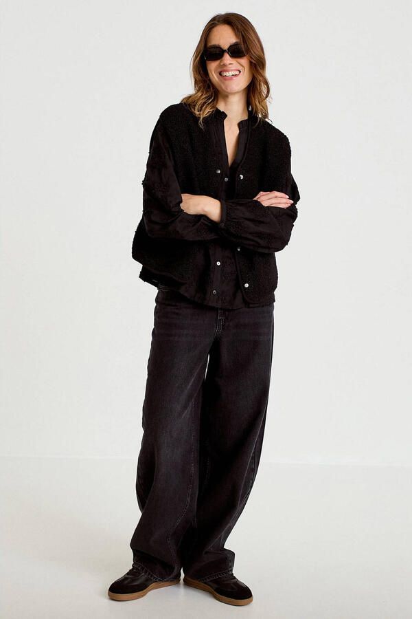Cache teddy gilet zwart - Foto 3