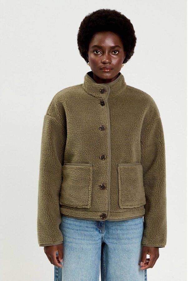Cache teddy jas groen