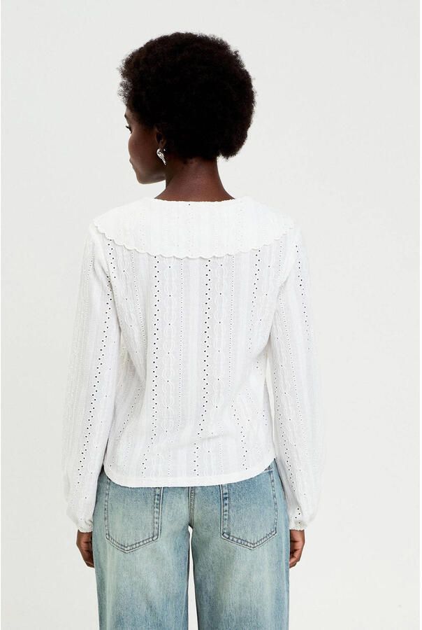 Cache top ecru broderie - Foto 2
