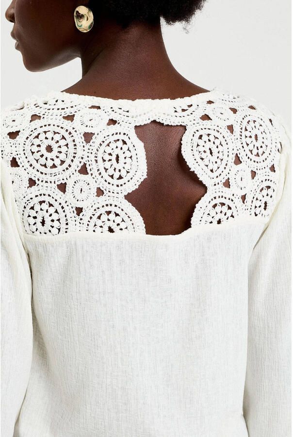 Cache top ecru broderie - Foto 2