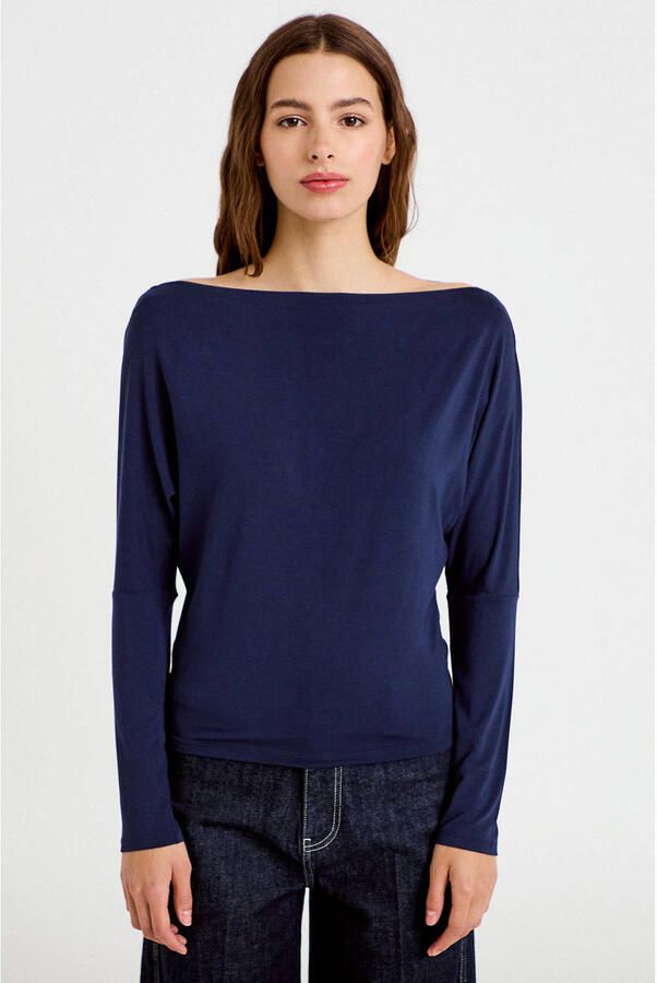 Cache top marineblauw