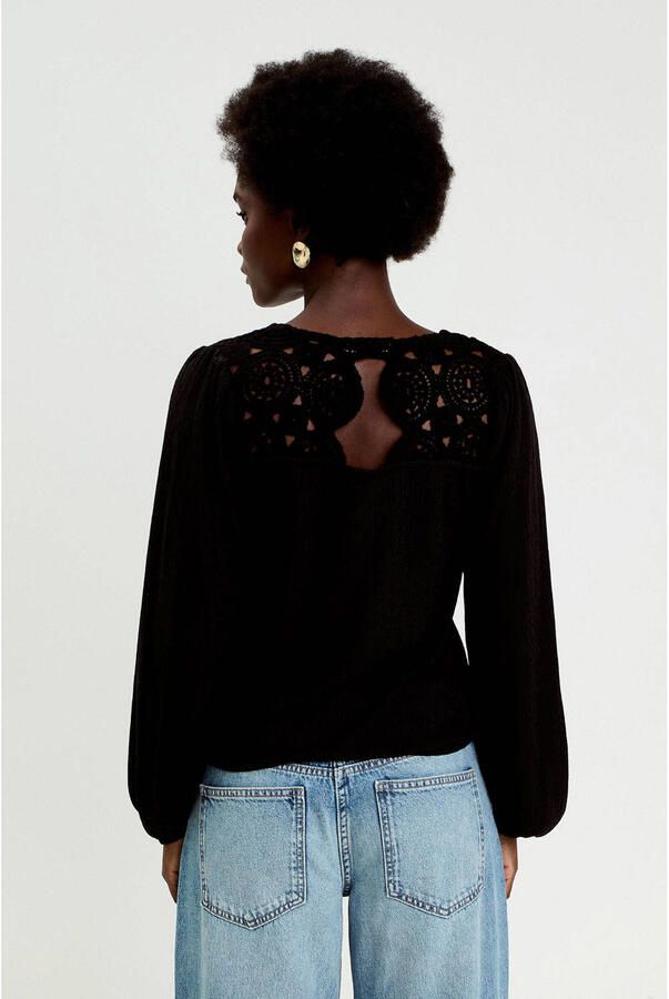 Cache top zwart broderie - Foto 2